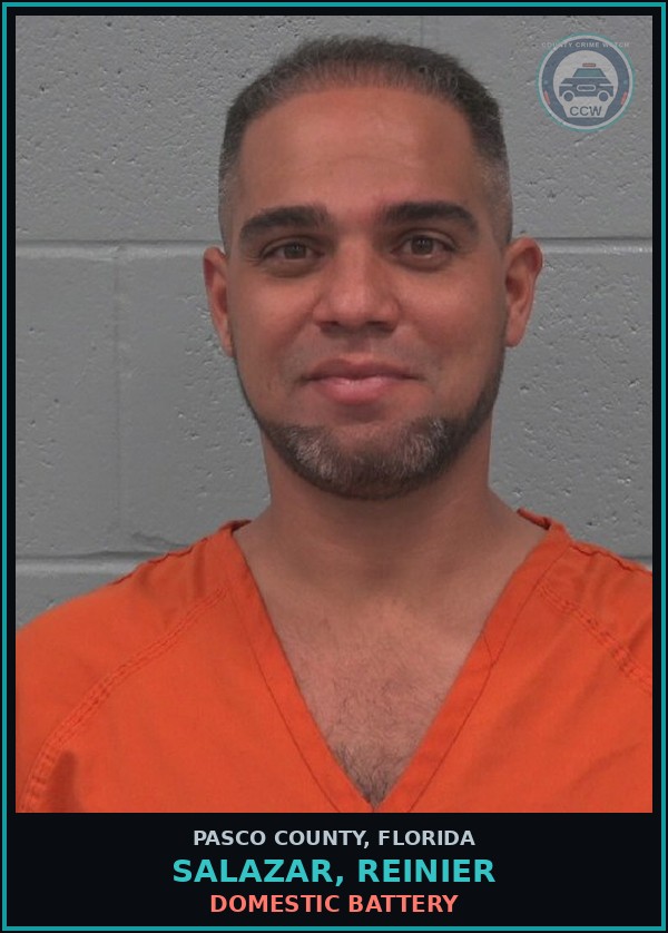 Booking mugshot of SALAZAR, REINIER in Pasco County