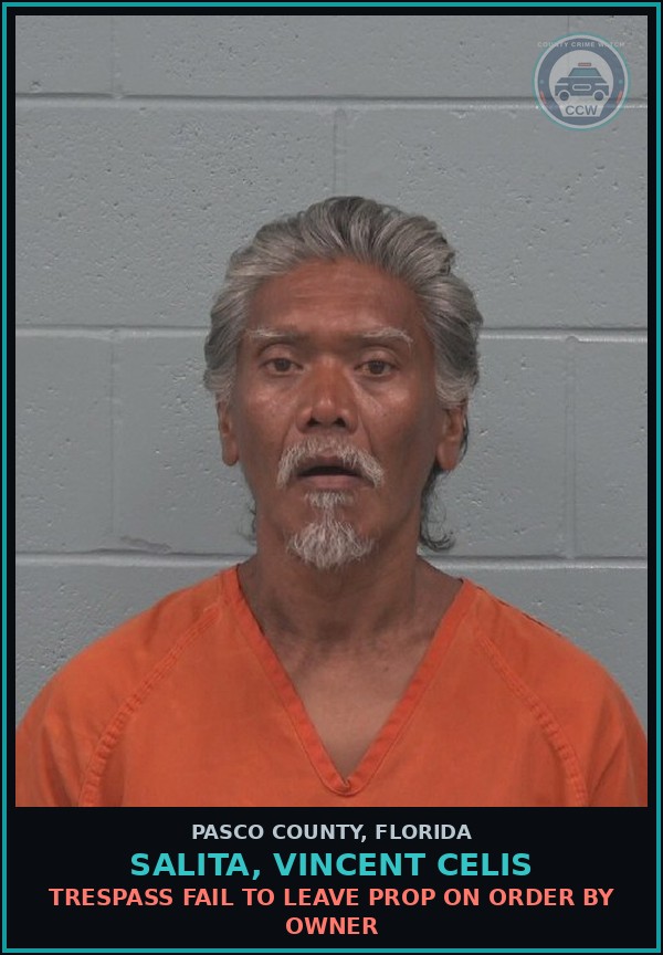 Booking mugshot of SALITA, VINCENT CELIS in Pasco County