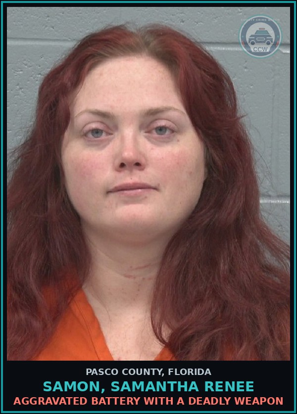 Booking mugshot of SAMON, SAMANTHA RENEE in Pasco County