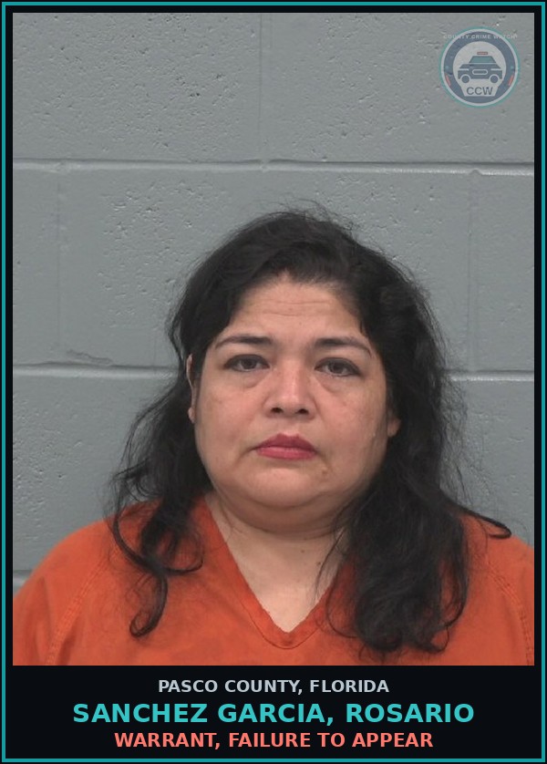 Booking mugshot of SANCHEZ GARCIA, ROSARIO in Pasco County