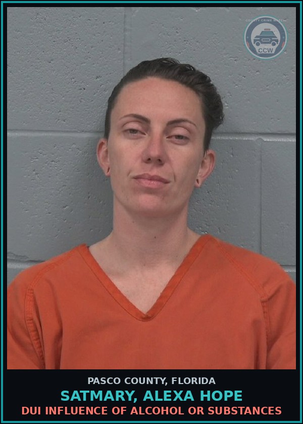 Booking mugshot of SATMARY, ALEXA HOPE in Pasco County