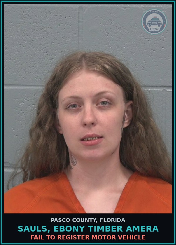Booking mugshot of SAULS, EBONY TIMBER AMERA in Pasco County