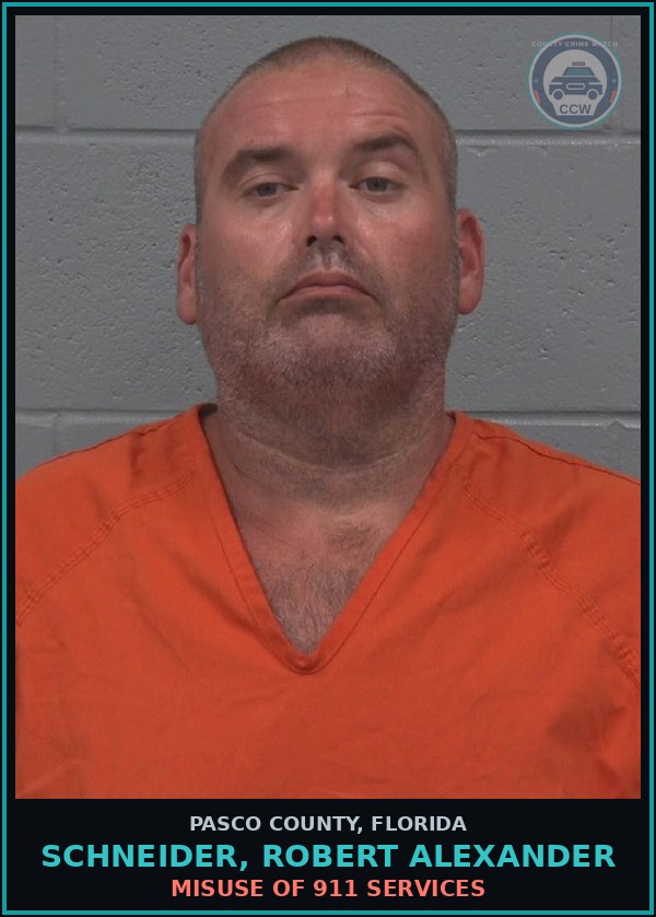 Booking mugshot of SCHNEIDER, ROBERT ALEXANDER in Pasco County