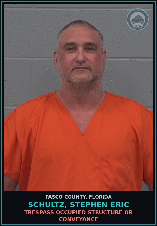 Booking mugshot of SCHULTZ, STEPHEN ERIC in Pasco County