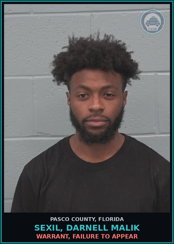 Booking mugshot of SEXIL, DARNELL MALIK in Pasco County