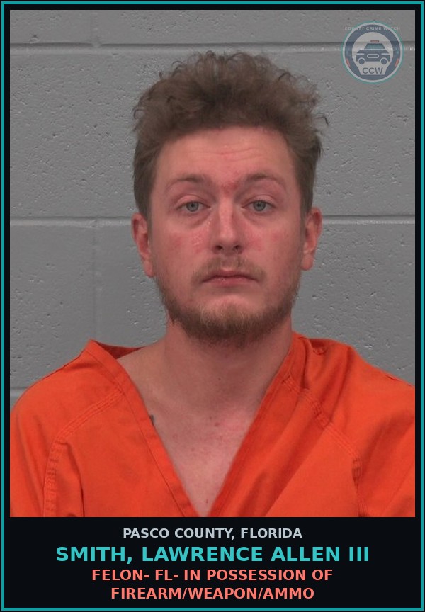 Booking mugshot of SMITH, LAWRENCE ALLEN III in Pasco County