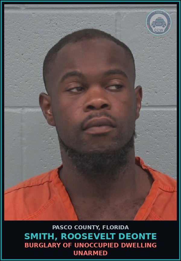 Booking mugshot of SMITH, ROOSEVELT DEONTE in Pasco County