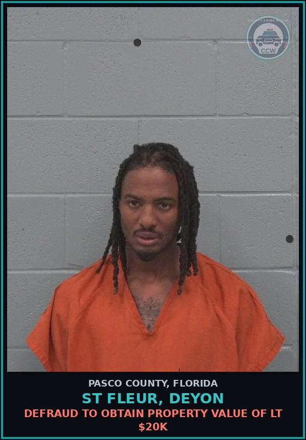 Booking mugshot of ST FLEUR, DEYON in Pasco County