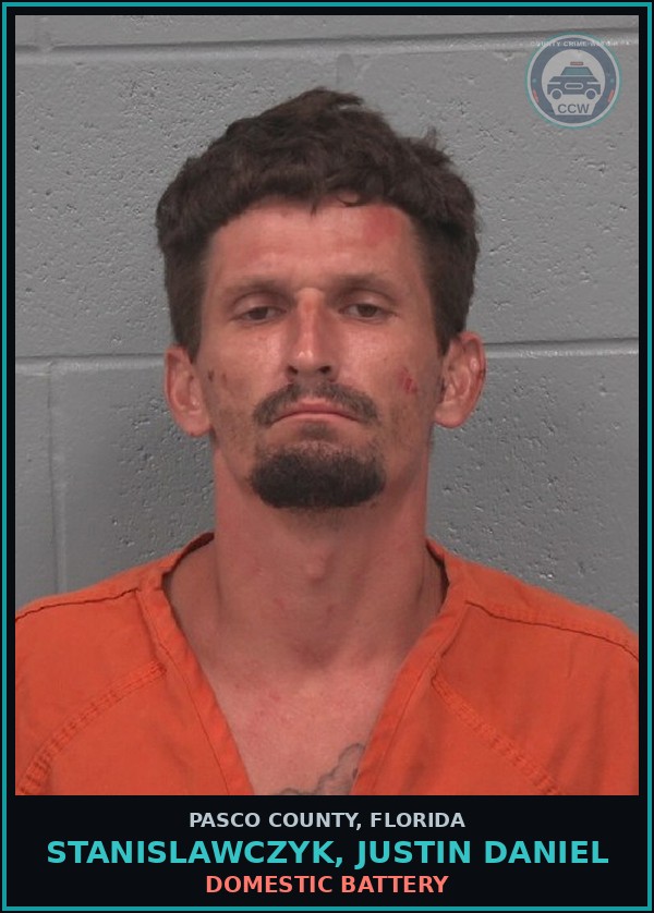 Booking mugshot of STANISLAWCZYK, JUSTIN DANIEL in Pasco County
