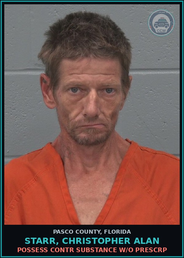 Booking mugshot of STARR, CHRISTOPHER ALAN in Pasco County
