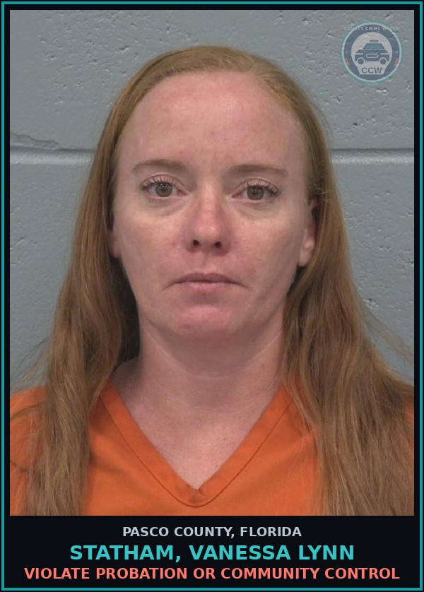 Booking mugshot of STATHAM, VANESSA LYNN in Pasco County