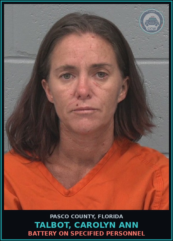 Booking mugshot of TALBOT, CAROLYN ANN in Pasco County