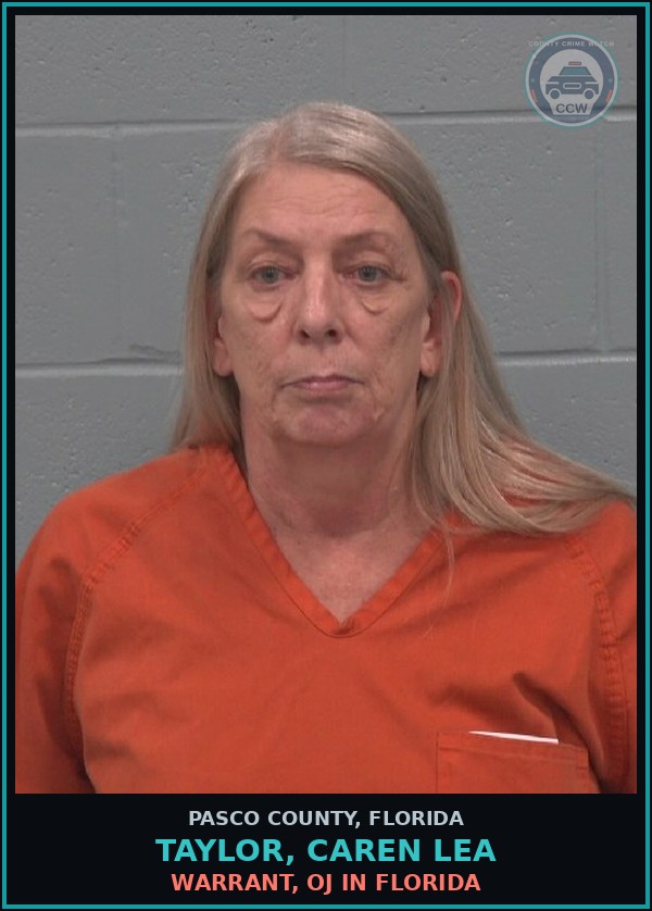 Booking mugshot of TAYLOR, CAREN LEA in Pasco County