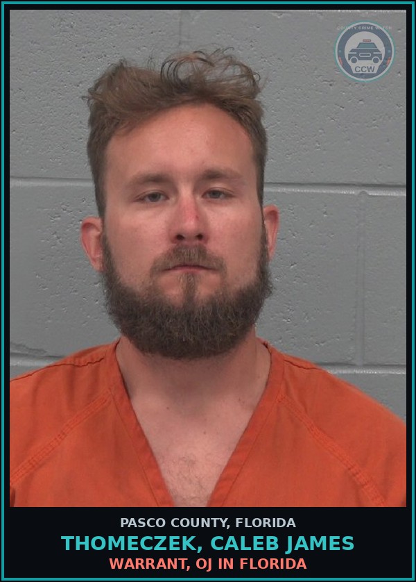 Booking mugshot of THOMECZEK, CALEB JAMES in Pasco County