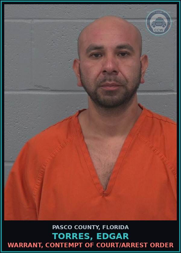 Booking mugshot of TORRES, EDGAR in Pasco County