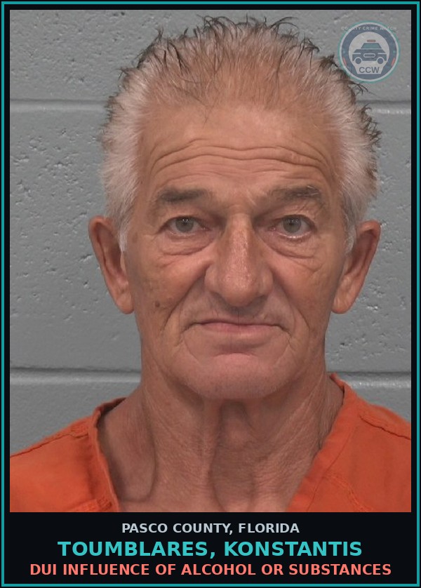 Booking mugshot of TOUMBLARES, KONSTANTIS in Pasco County