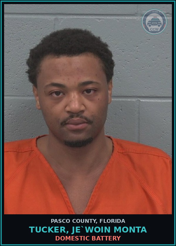 Booking mugshot of TUCKER, JE`WOIN MONTA in Pasco County