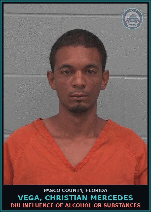 Booking mugshot of VEGA, CHRISTIAN MERCEDES in Pasco County