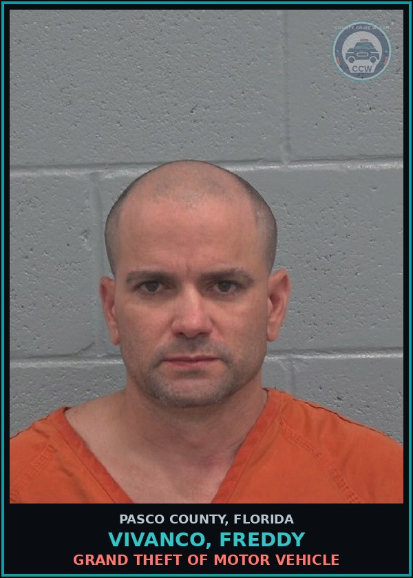 Booking mugshot of VIVANCO, FREDDY in Pasco County