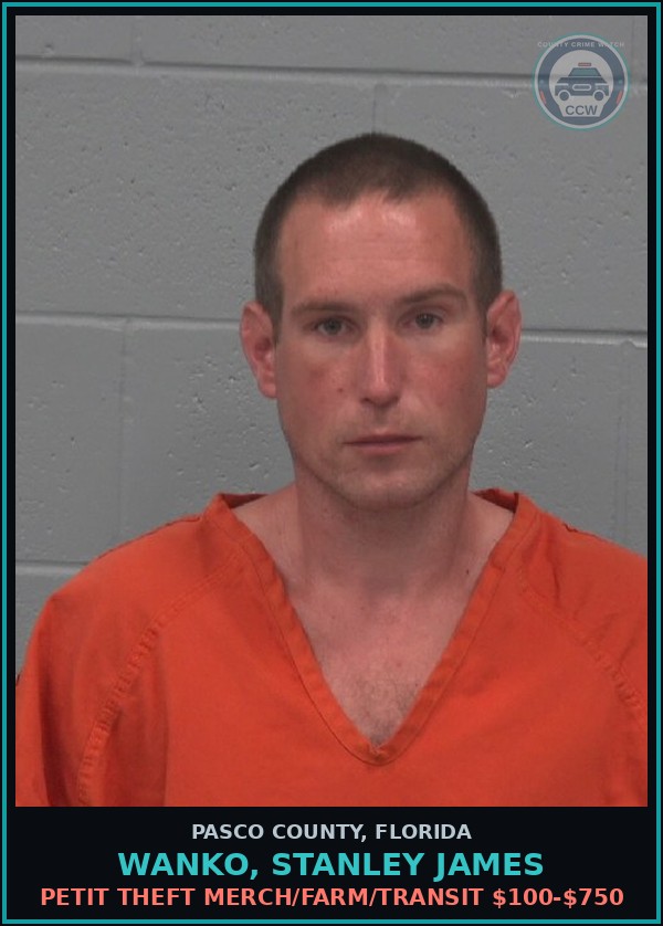 Booking mugshot of WANKO, STANLEY JAMES in Pasco County
