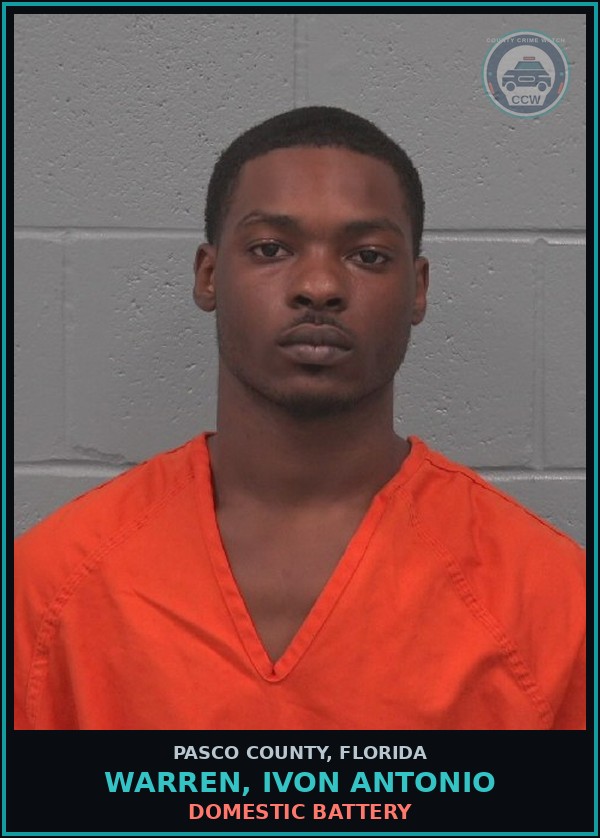 Booking mugshot of WARREN, IVON ANTONIO in Pasco County