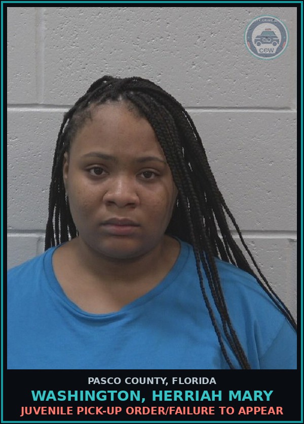 Booking mugshot of WASHINGTON, HERRIAH MARY in Pasco County