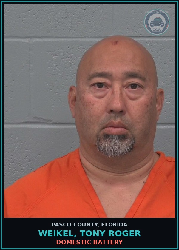 Booking mugshot of WEIKEL, TONY ROGER in Pasco County