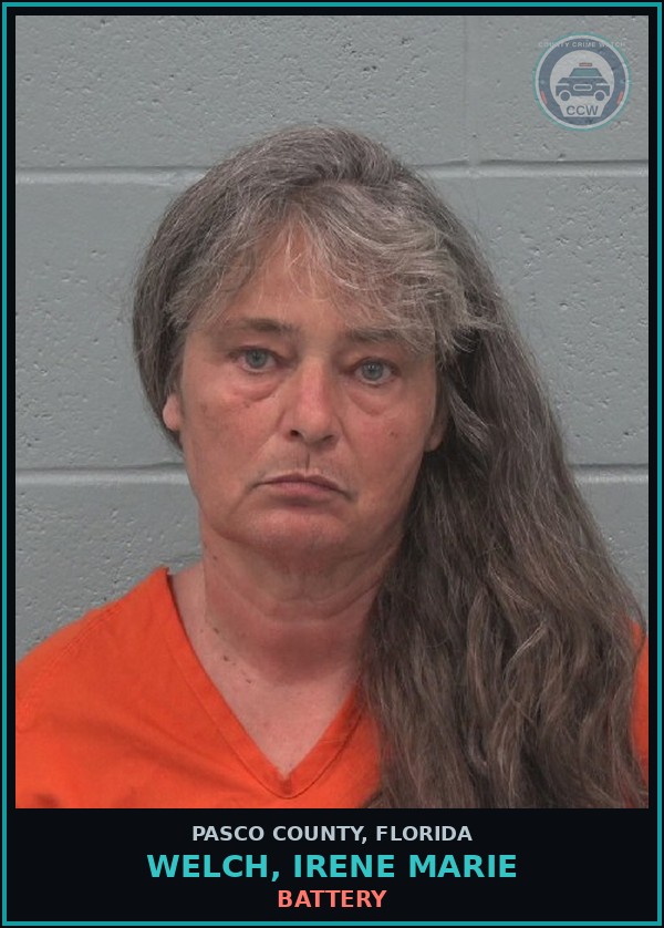 Booking mugshot of WELCH, IRENE MARIE in Pasco County