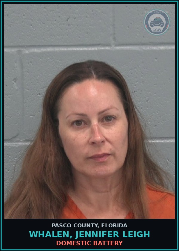 Booking mugshot of WHALEN, JENNIFER LEIGH in Pasco County