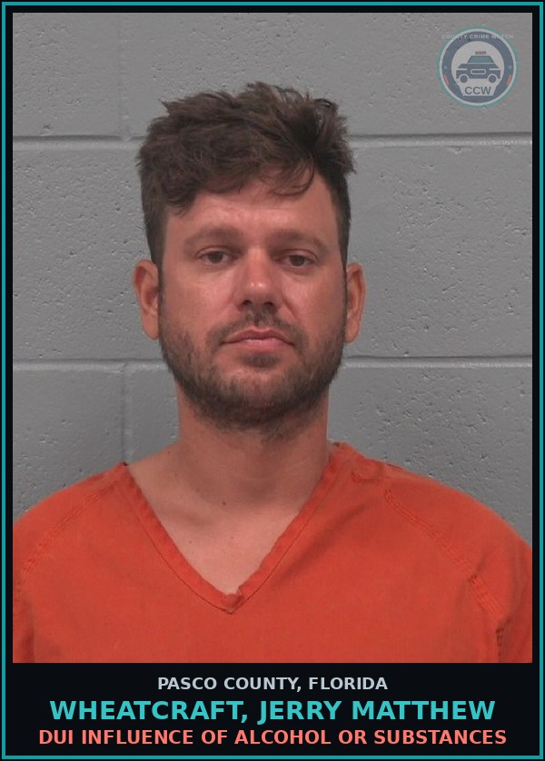 Booking mugshot of WHEATCRAFT, JERRY MATTHEW in Pasco County