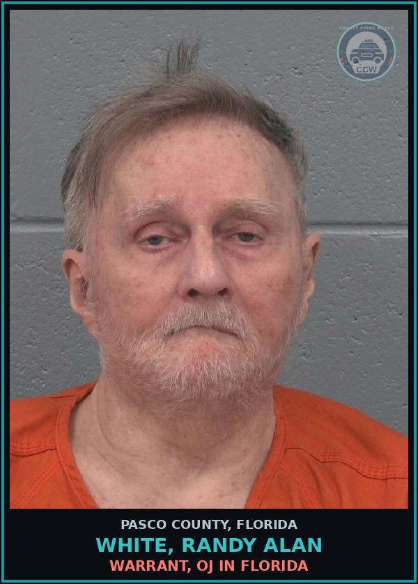 Booking mugshot of WHITE, RANDY ALAN in Pasco County