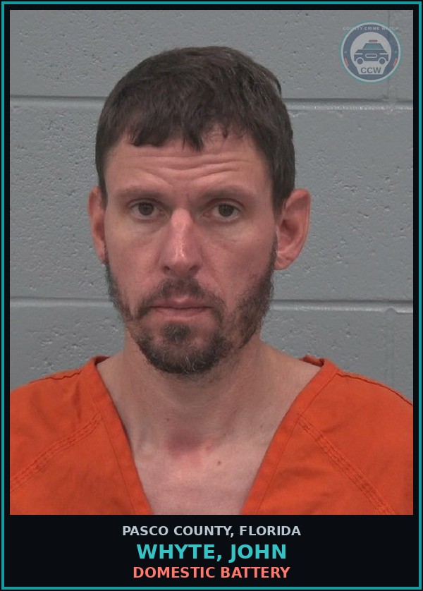 Booking mugshot of WHYTE, JOHN in Pasco County