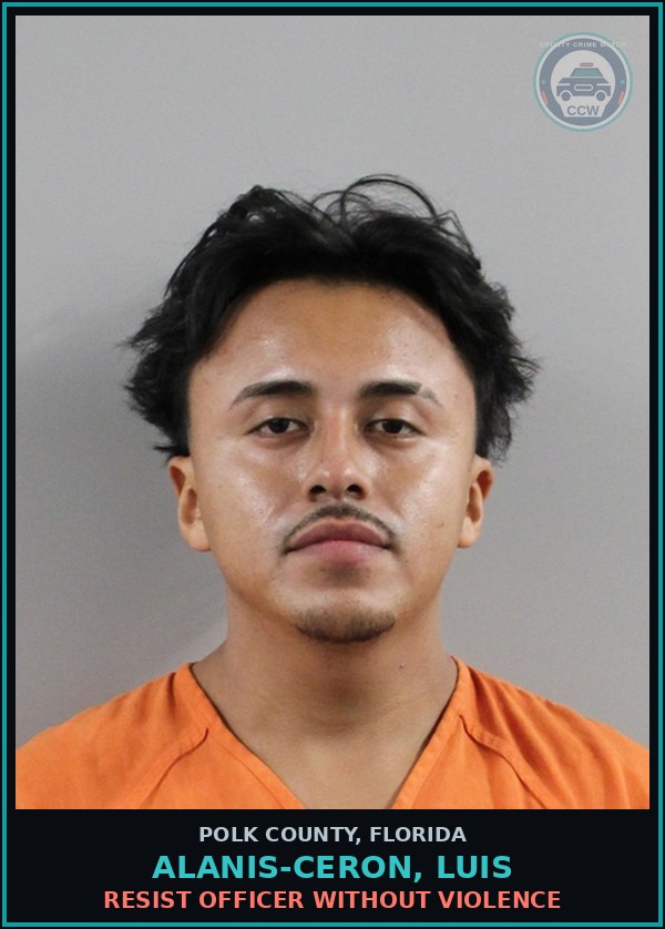 Booking mugshot of ALANIS-CERON, LUIS in Polk County