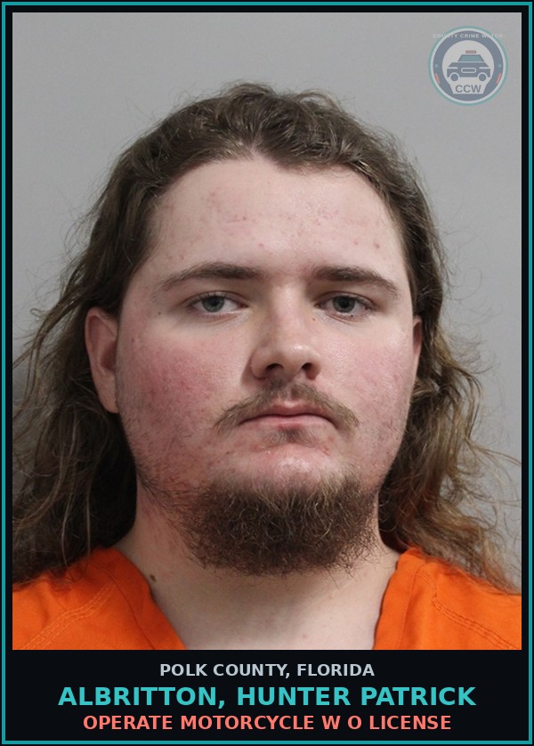 Booking mugshot of ALBRITTON, HUNTER PATRICK in Polk County