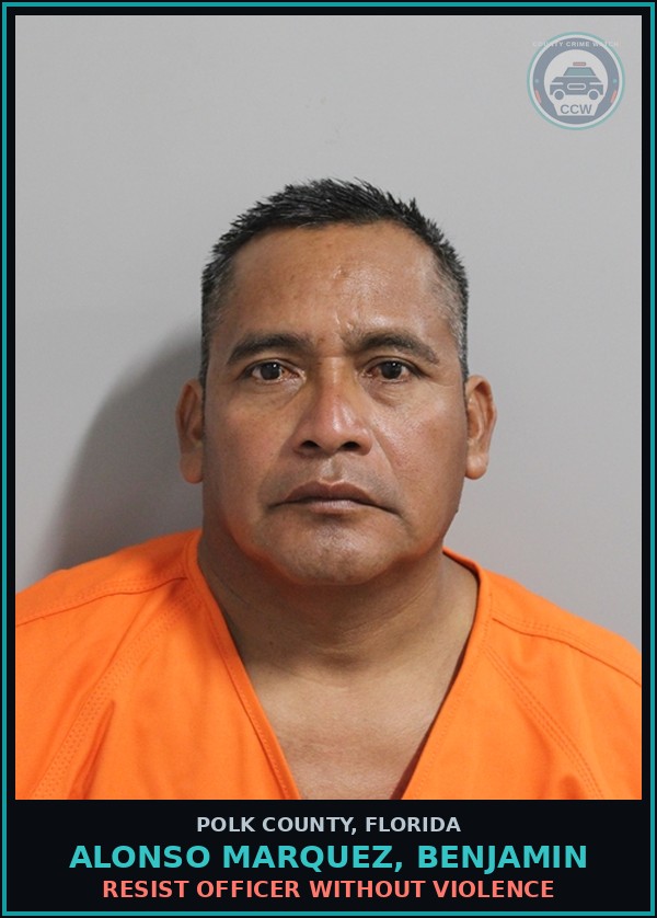 Booking mugshot of ALONSO MARQUEZ, BENJAMIN in Polk County