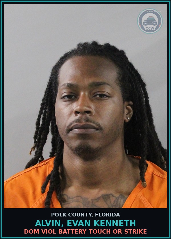 Booking mugshot of ALVIN, EVAN KENNETH in Polk County