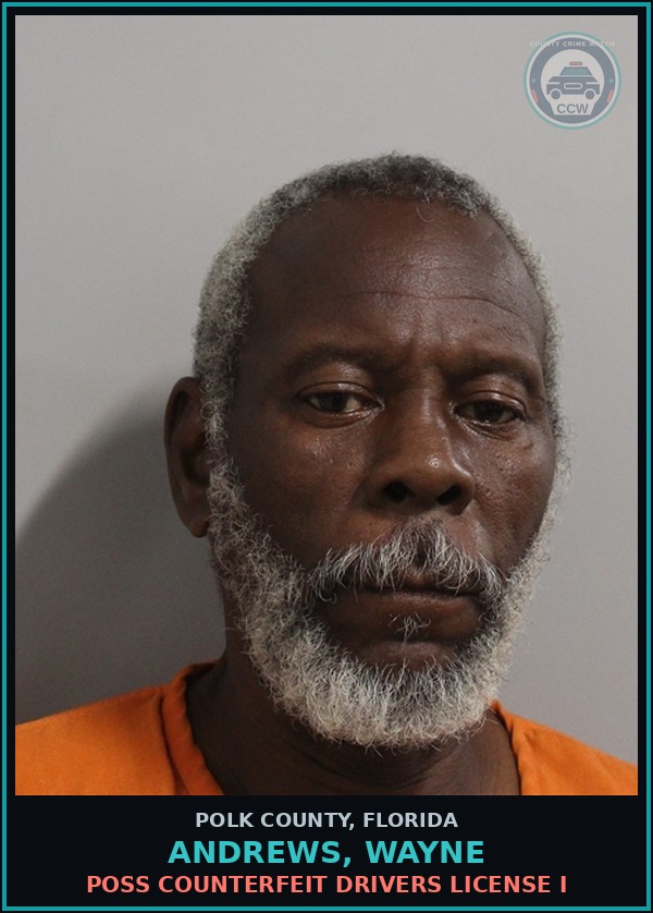Booking mugshot of ANDREWS, WAYNE in Polk County