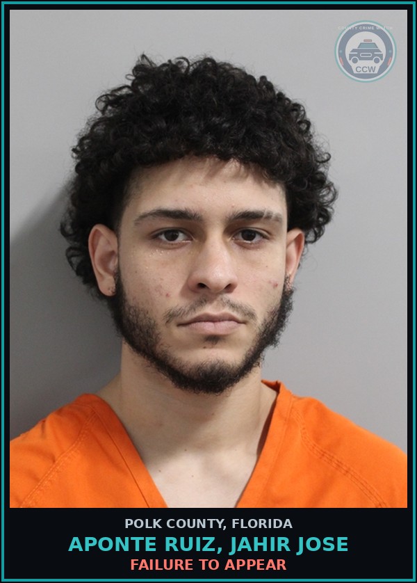 Booking mugshot of APONTE RUIZ, JAHIR JOSE in Polk County
