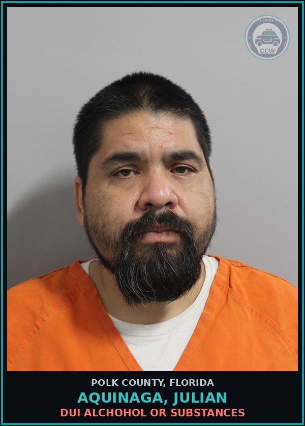 Booking mugshot of AQUINAGA, JULIAN in Polk County