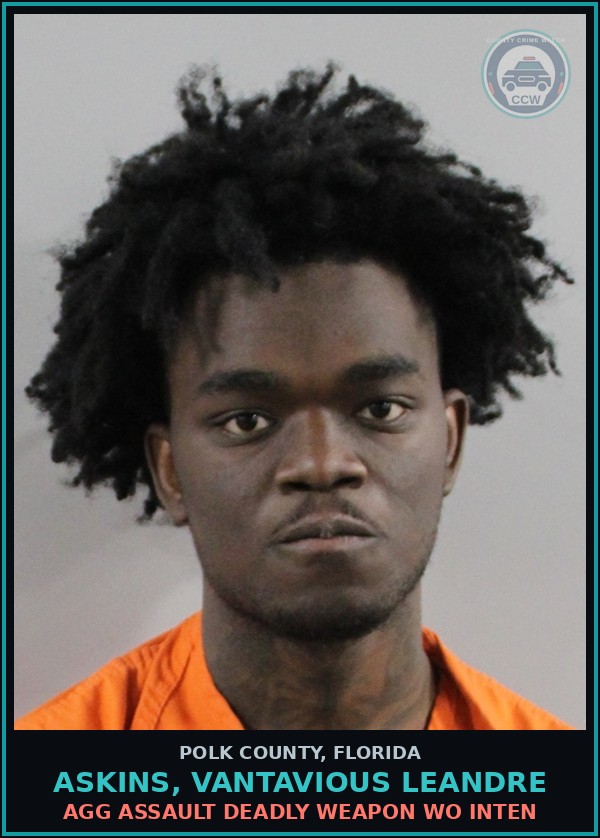 Booking mugshot of ASKINS, VANTAVIOUS LEANDRE in Polk County
