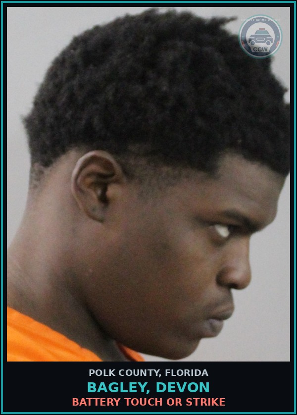 Booking mugshot of BAGLEY, DEVON in Polk County