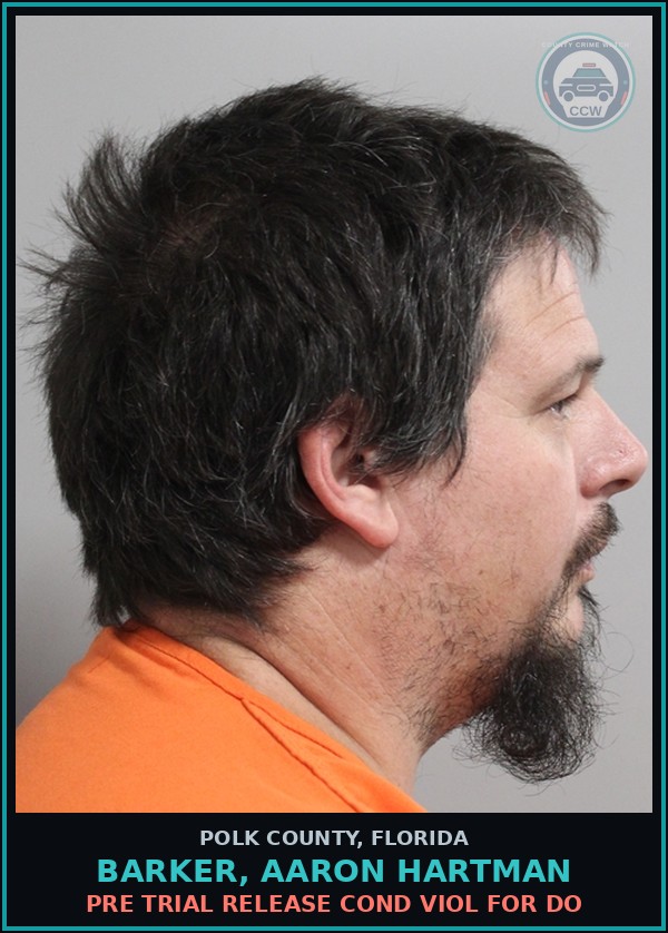 Booking mugshot of BARKER, AARON HARTMAN in Polk County