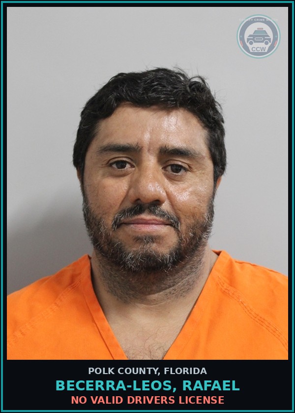Booking mugshot of BECERRA-LEOS, RAFAEL in Polk County