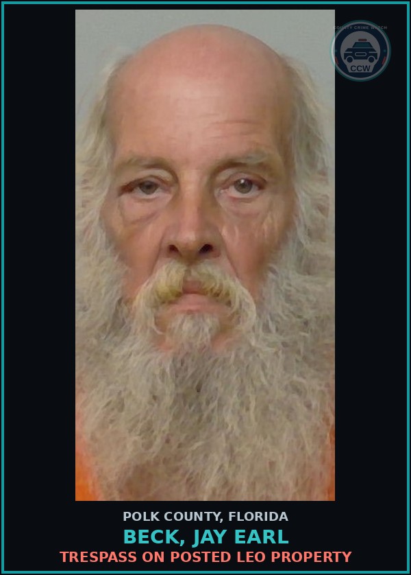 Booking mugshot of BECK, JAY EARL in Polk County
