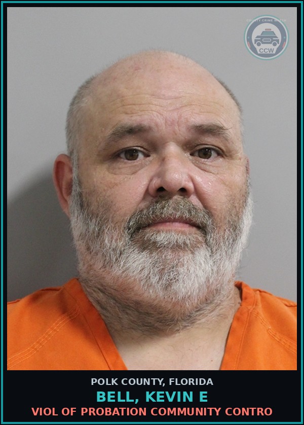 Booking mugshot of BELL, KEVIN E in Polk County