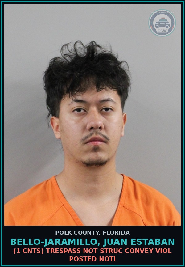 Booking mugshot of BELLO-JARAMILLO, JUAN ESTABAN in Polk County