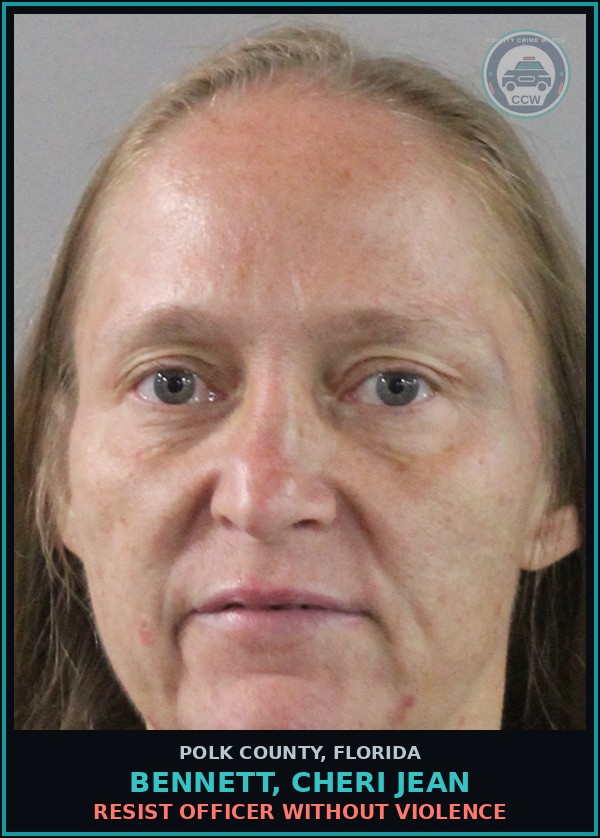 Booking mugshot of BENNETT, CHERI JEAN in Polk County