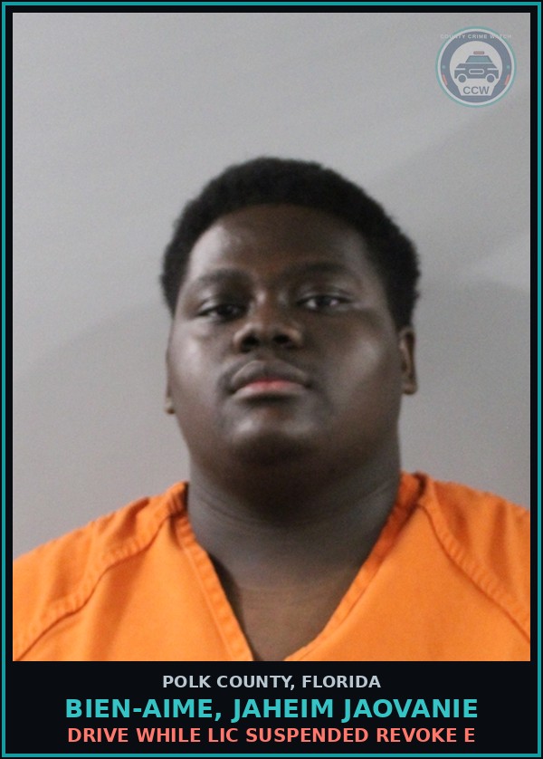 Booking mugshot of BIEN-AIME, JAHEIM JAOVANIE in Polk County