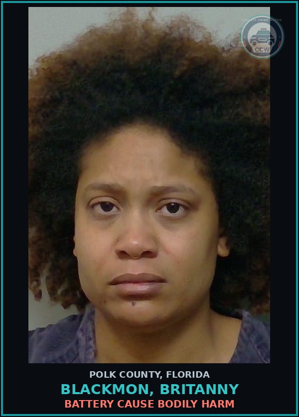 Booking mugshot of BLACKMON, BRITANNY in Polk County