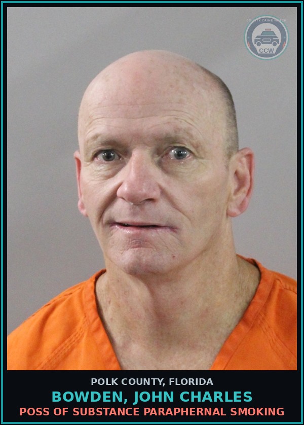 Booking mugshot of BOWDEN, JOHN CHARLES in Polk County